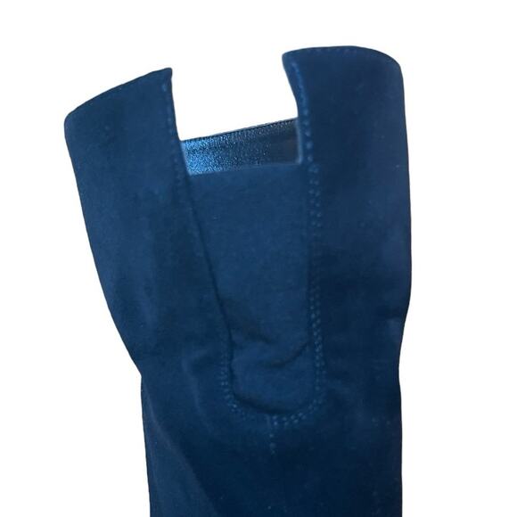 Stuart Weitzman Over the Knee Black Leather and Suede Roll Cuff Tall Boots 7.5 - Picture 12 of 15